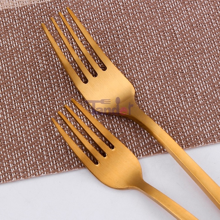 over 10 color choose matte pvd stainless steel golden cutlery set bulk gold flatware