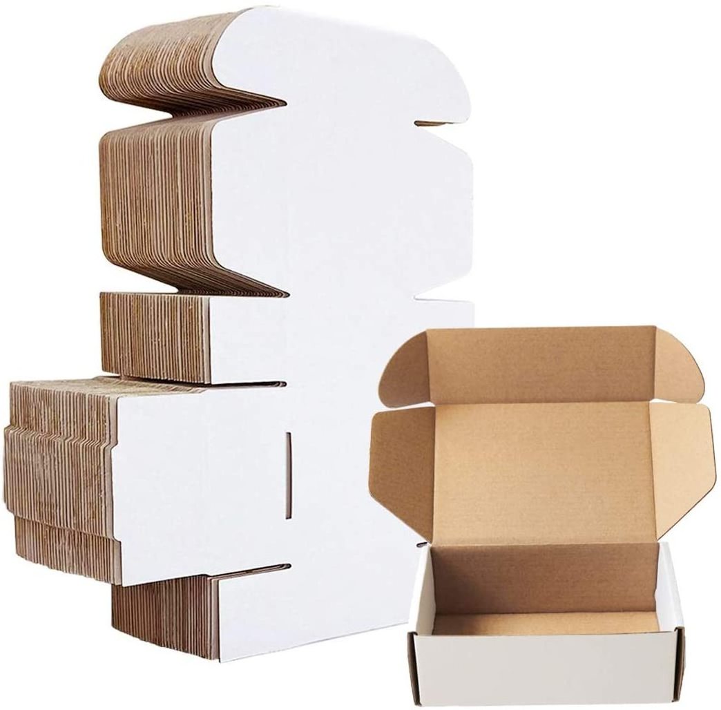 Crush Proof White Shipping Box Mailer White Kraft Corrugated Cardboard Mailer Gift Box for Small Business Packaging