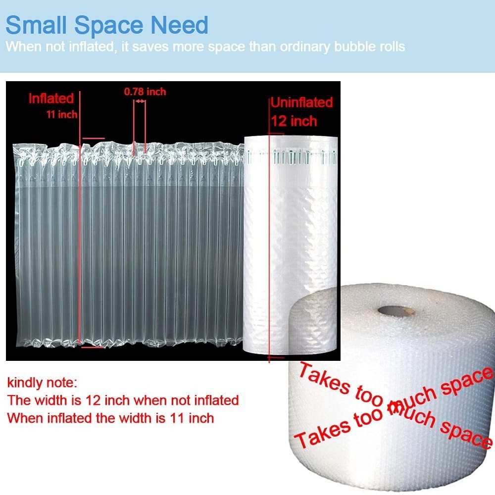 Bubble Cushioning Wrap Roll Inflatable Air Pillow Column Wrap for  Duty Packing and Shipping Large Bubble Protector