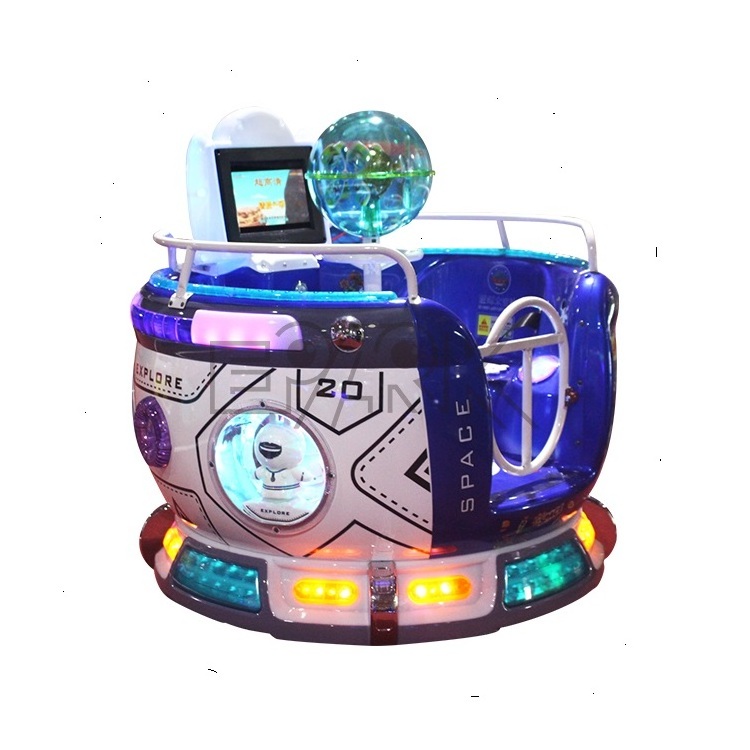 Coin Operated Mp5 Interactive Screen Rotating Swing Car revolving cup mini carousel Kids ride plastic rotation game machine