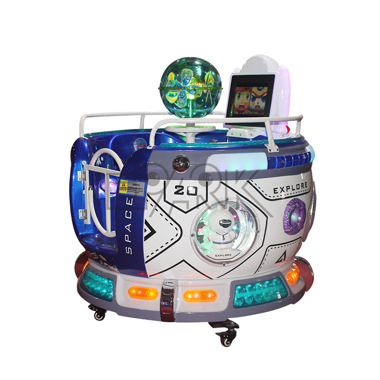 Coin Operated Mp5 Interactive Screen Rotating Swing Car revolving cup mini carousel Kids ride plastic rotation game machine