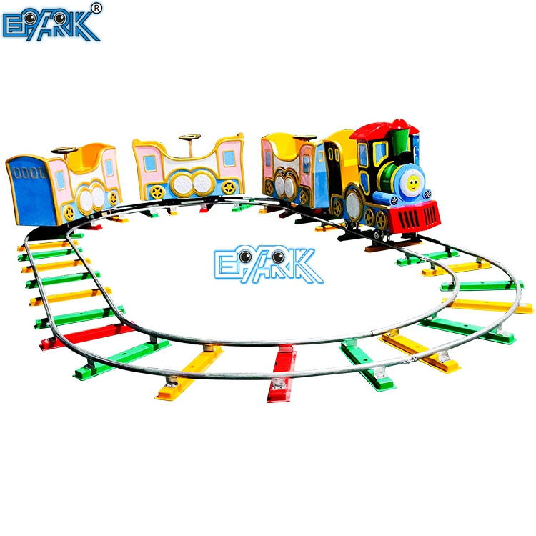 Amusement Park Rides Kids Electric Amusement Train With 7 Seats Mini Track Train Ride