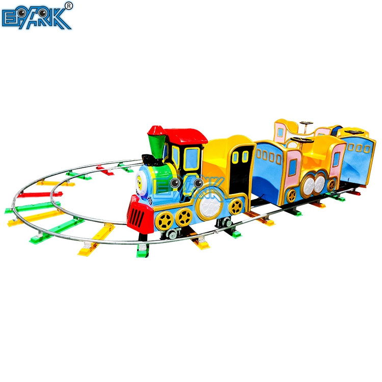 Amusement Park Rides Kids Electric Amusement Train With 7 Seats Mini Track Train Ride