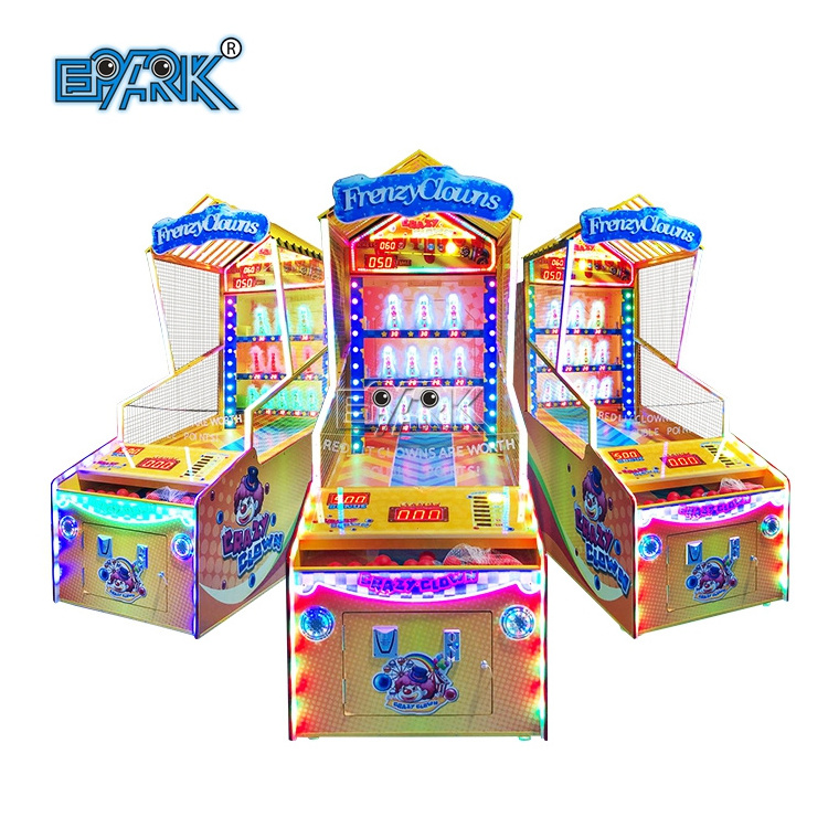 Indoor Lottery Amusement Coin Operated Frenzy Clowns Redemption Game Machine For Sale