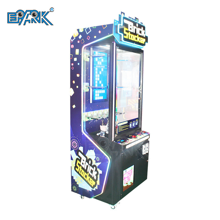 Coin Operated Arcade Game Machine Brick Stacker Arcade Prize Vending Game Machine For Sale