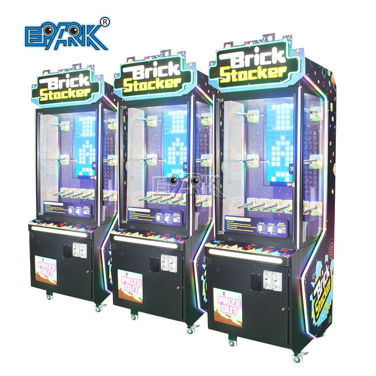 Coin Operated Arcade Game Machine Brick Stacker Arcade Prize Vending Game Machine For Sale