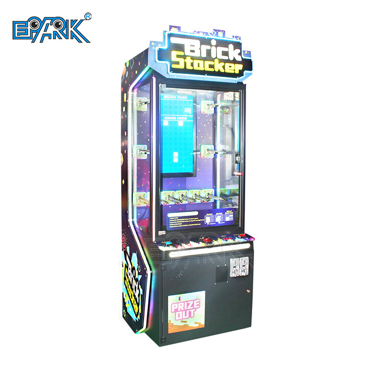 Coin Operated Arcade Game Machine Brick Stacker Arcade Prize Vending Game Machine For Sale