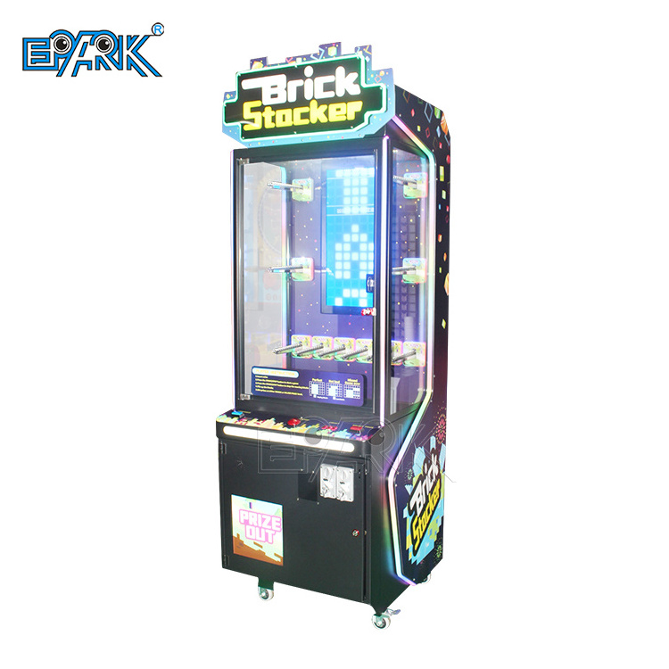 Coin Operated Arcade Game Machine Brick Stacker Arcade Prize Vending Game Machine For Sale