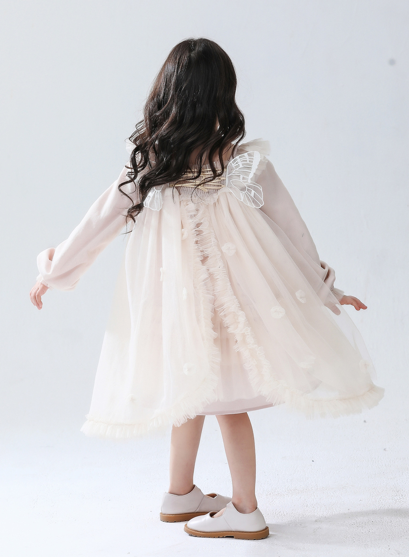 2023 Summer Long Sleeve Tulle Baby Girl Princess Dress Children Birthday Party Wedding Dress Princess tutu Party Girl Dress