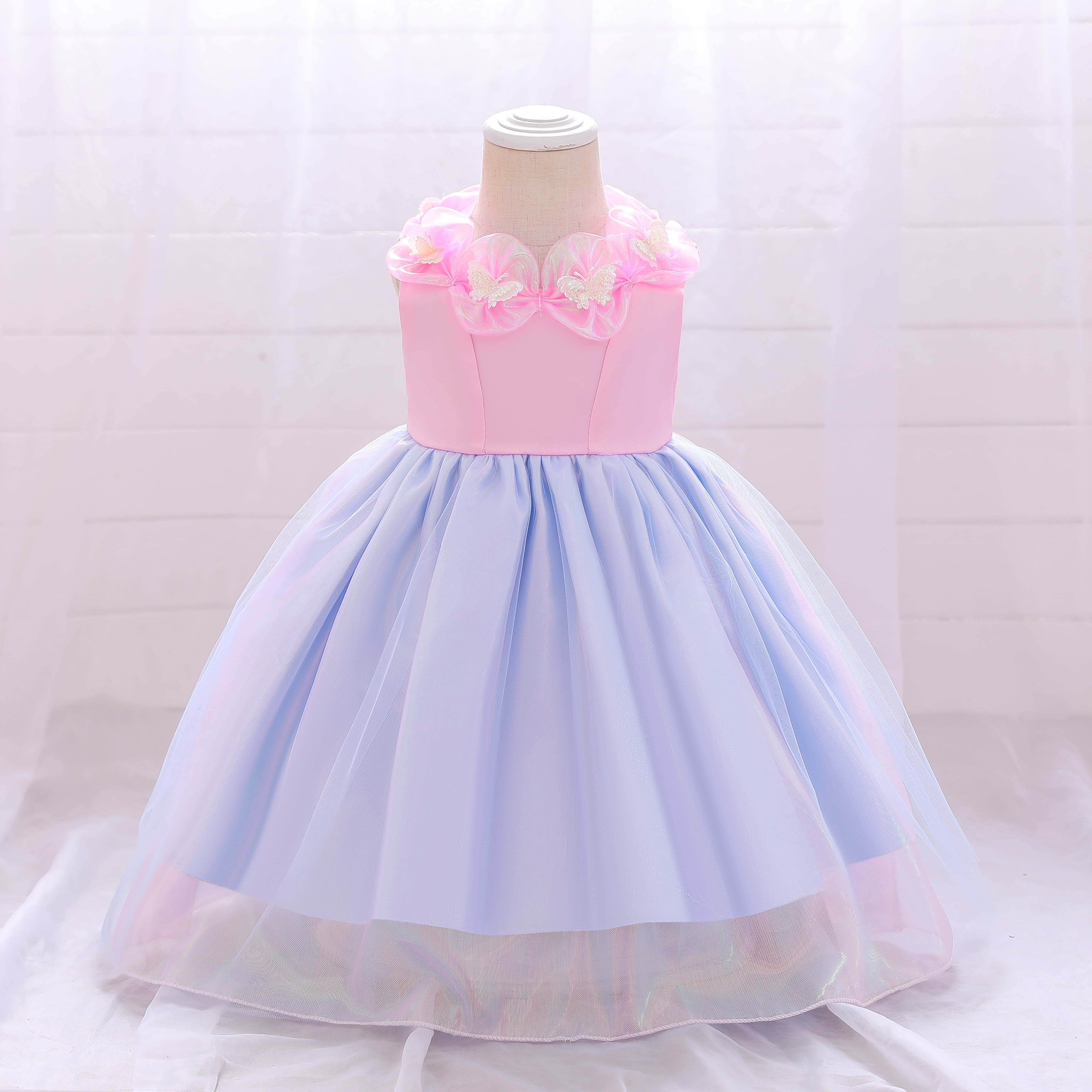 Custom PRICE CAN BE NEGOTIATED Butterfly Pattern Baby Girl Princess Dress Tutu dress Kid Gown Princess Girl Dress