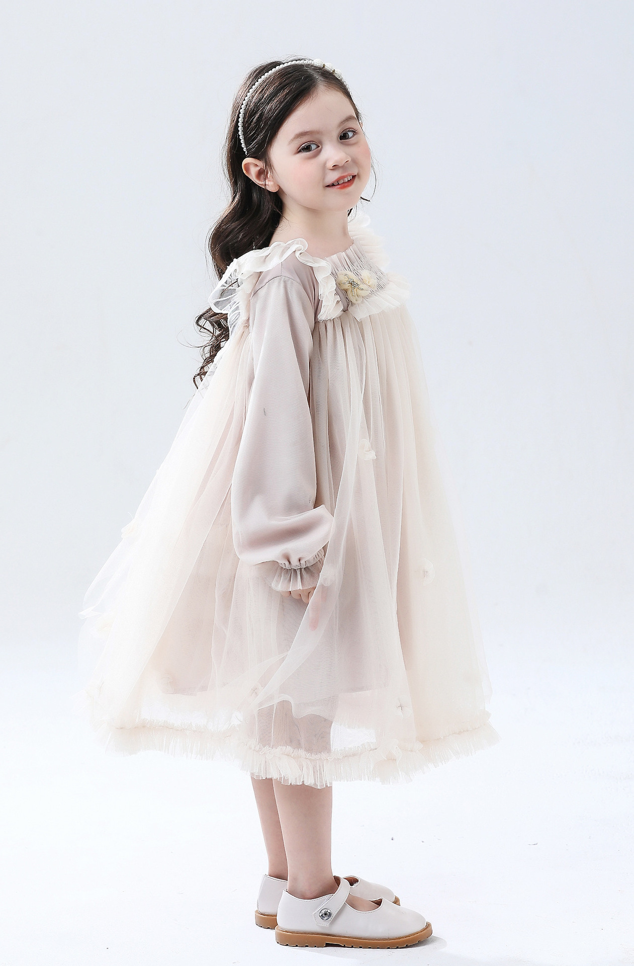 2023 Summer Long Sleeve Tulle Baby Girl Princess Dress Children Birthday Party Wedding Dress Princess tutu Party Girl Dress