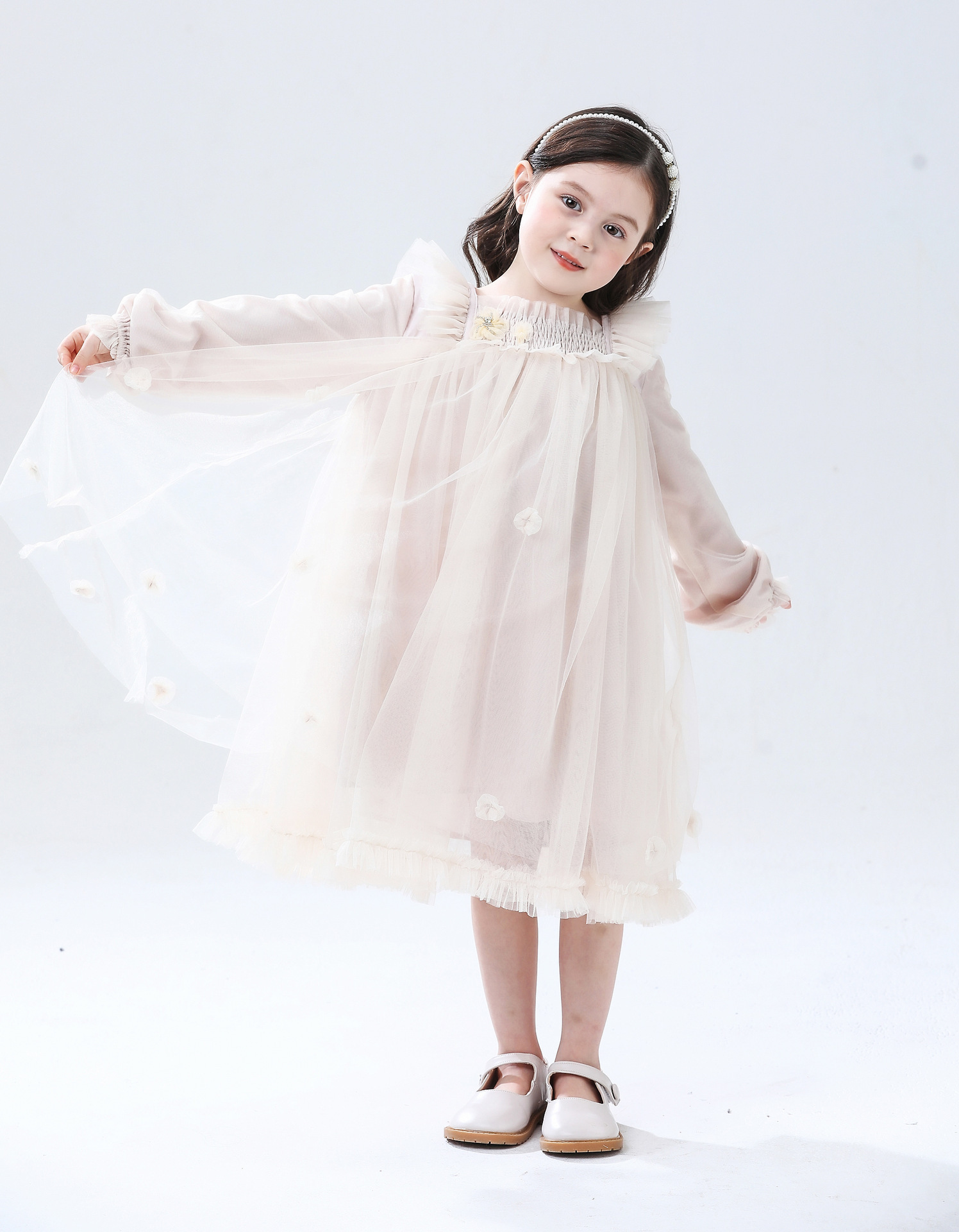 2023 Summer Long Sleeve Tulle Baby Girl Princess Dress Children Birthday Party Wedding Dress Princess tutu Party Girl Dress