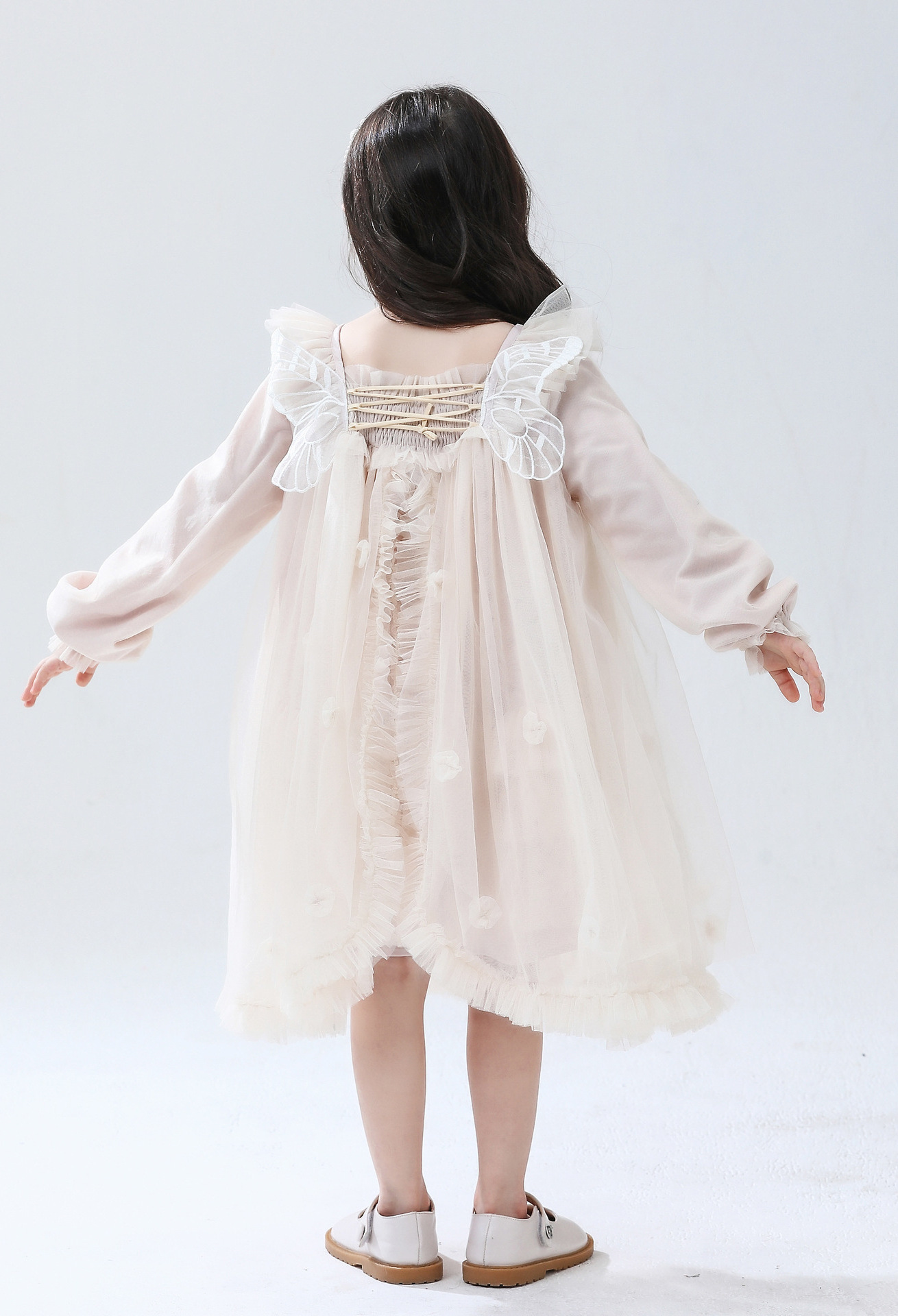 2023 Summer Long Sleeve Tulle Baby Girl Princess Dress Children Birthday Party Wedding Dress Princess tutu Party Girl Dress