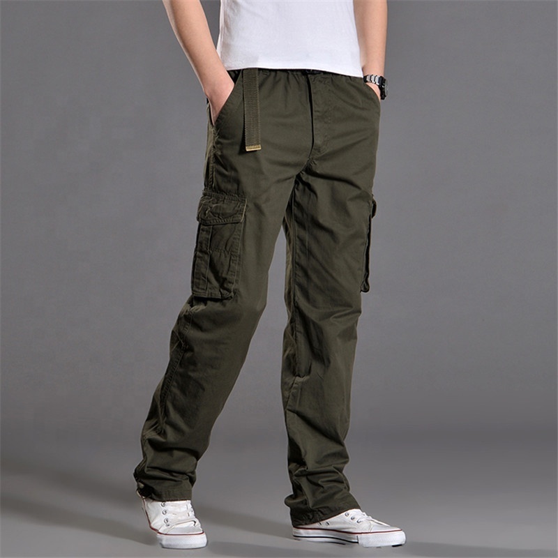 MP019 men cargo jogger pants cargo multi pockets custom straight track pant men khaki trousers cargo pants