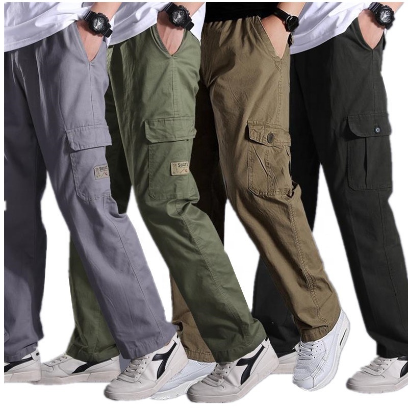 MP019 men cargo jogger pants cargo multi pockets custom straight track pant men khaki trousers cargo pants