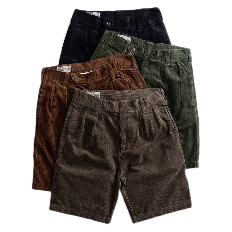 Custom corduroy bermuda shorts for men casual corduroy shorts