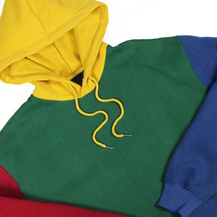 Custom color blocking hoodie split color cut and sew hoodie multi color block hoodies unisex high quality anti-shrink