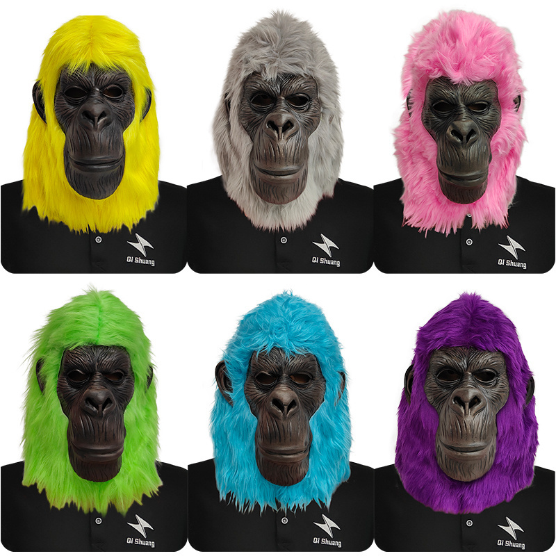 Custom Logo Halloween Party Masks printed Gorilla Mask Cosplay Costume For Events realistic Gorilla Mask