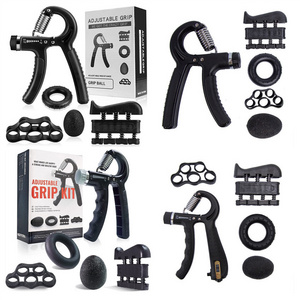 Hand Grip Strengthener Workout Kit 5 Pack Trainer Counting Hand Grip Ball Five Finger Fitness Set Silicone Ring