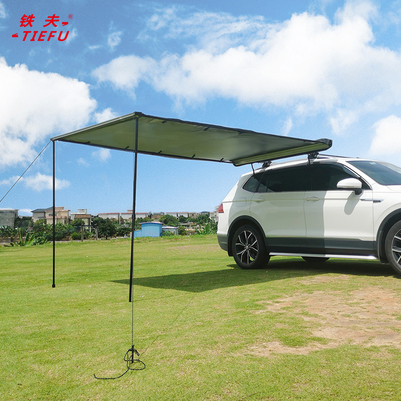 420D Oxford SUV Top Roof Tent Flat Waterproof Travelling Outdoor Camping Retractable Car Roof Side Awning For Sun Shelter