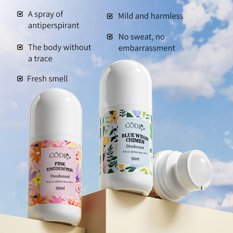 Vagan and Organic Portable Roll-On Deodorant and Antiperspirant Women with Long-Lasting Fragrance