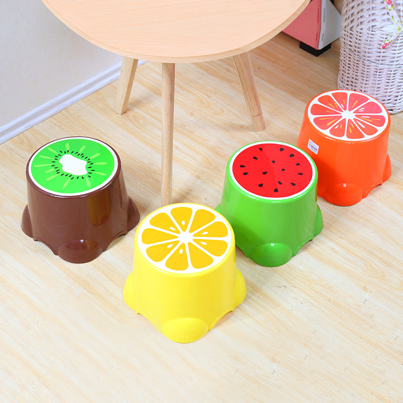 OEM Factory wholesale Plastic PP material Cartoon Shoes Stool stackable for children kids Fruit Shaped Plastic Step Chair Stool