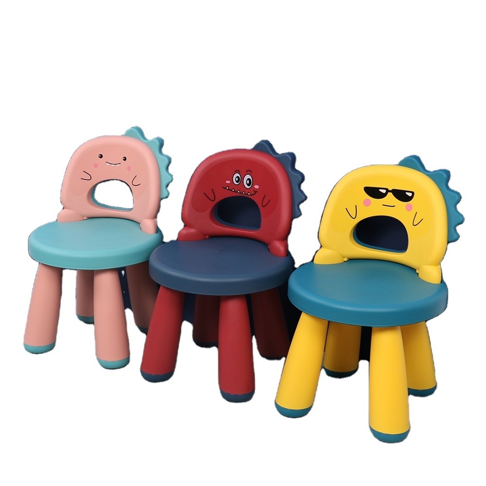 Household New Baby Product Meal Dining Chair Home cartoon plastic chair Pp Children Baby Colour Cartoon Dinosaur Small Stool