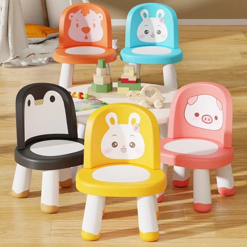 2023 Baby Plastic Chair with Sound Funny Baby Voice Seat Kid Plastic Chair Child Stool Cartoon Plastic Chair