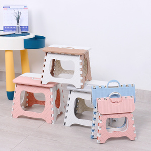 OEM Factory Plastic Ottomans Plastic Eco-friendly Foldable Folding Step Stool PP Square Stool Portable Light Weight Folding Step