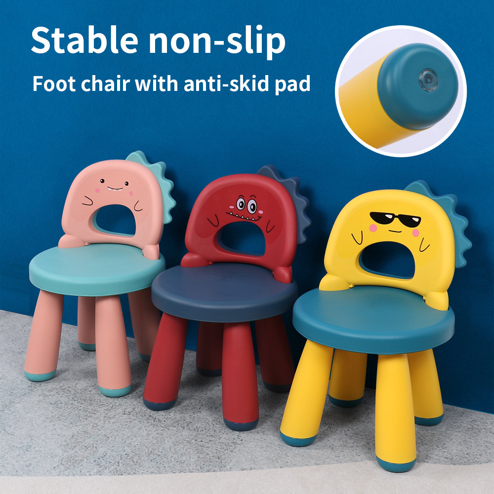 Household New Baby Product Meal Dining Chair Home cartoon plastic chair Pp Children Baby Colour Cartoon Dinosaur Small Stool