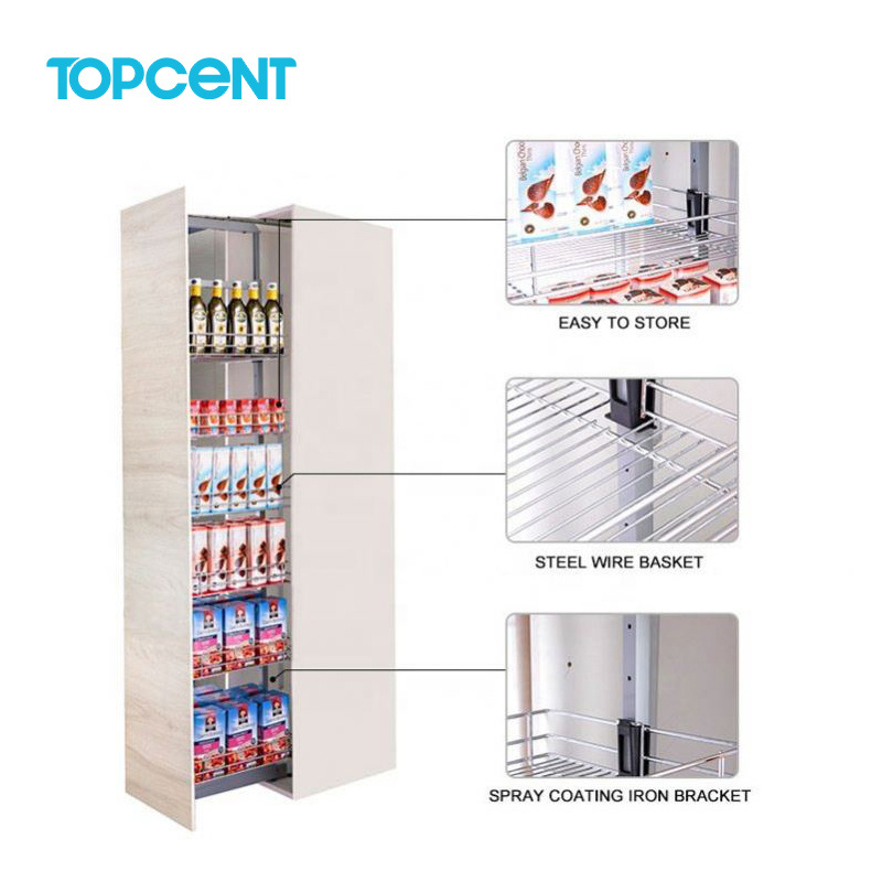 TOPCENT Pull Out Unit Pantry Cabinet Spray Unit tall storage cabinet kitchen pantry cupboard tall larder unit pantry organizer