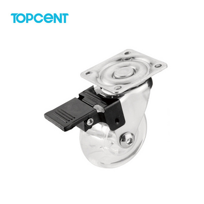 TOPCENT steel PU Office Chair Caster Wheels  Chrome 1.5 2 3 Inch Desk Chair Wheels