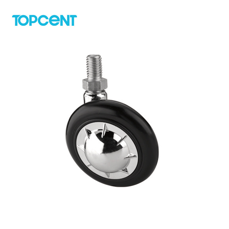 TOPCENT steel PU Office Chair Caster Wheels  Chrome 1.5 2 3 Inch Desk Chair Wheels