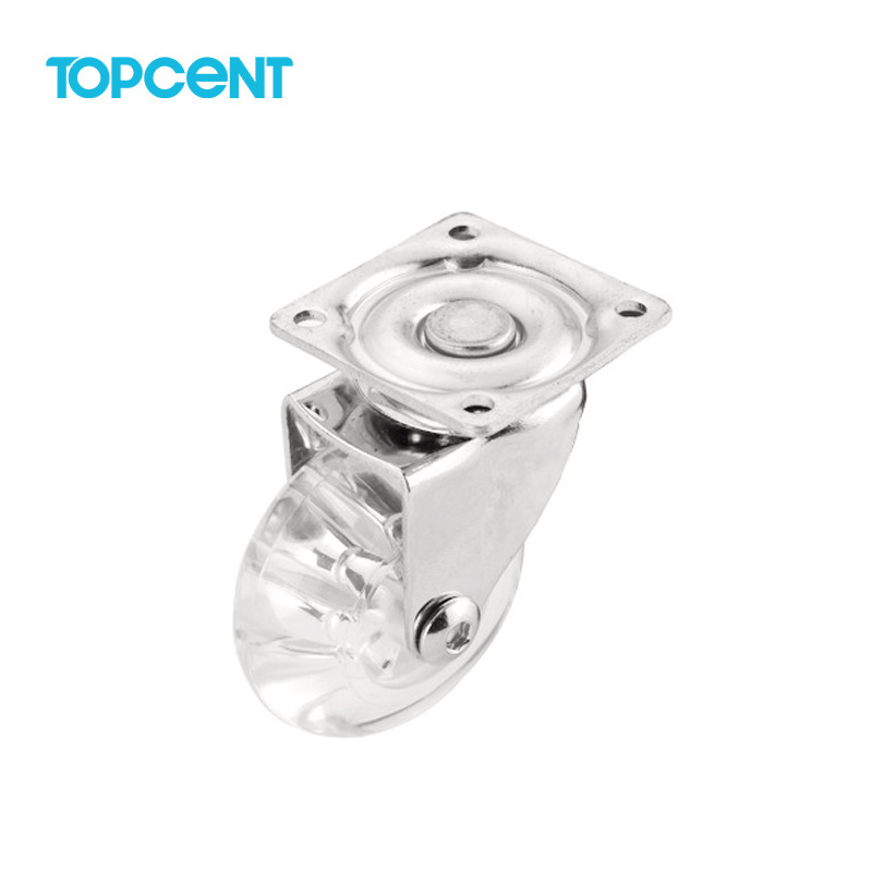 TOPCENT steel PU Office Chair Caster Wheels  Chrome 1.5 2 3 Inch Desk Chair Wheels