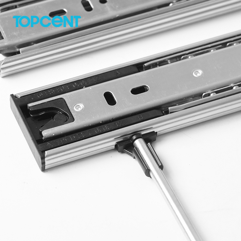 TOPCENT New Arrival Drawer glide parts undermount interlock slide or anti tilt drawer slides sliders for drawers