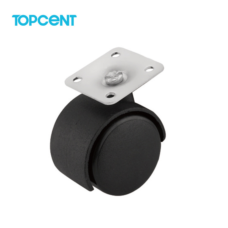 TOPCENT 1.5inches plastic office chair casters / cabinet wheels with locking