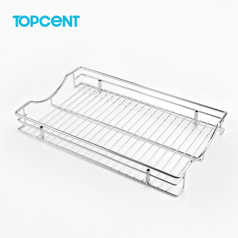 TOPCENT New Arrival Undermount Wire Basket Slide And Kitchen Cabinet Organizers Pull Out Basket For Wire Basket Drawer