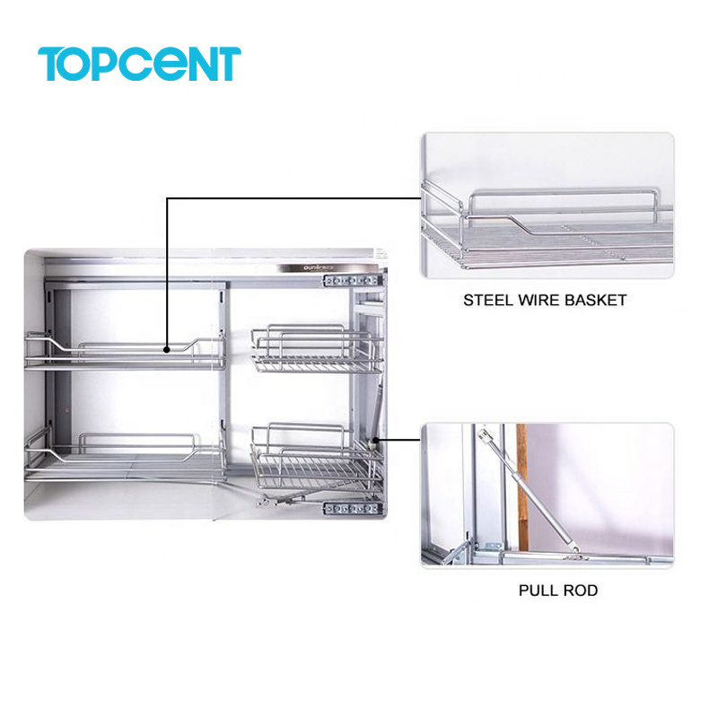 TOPCENT Magic Corner Kitchen Basket Kitchen cabinet magic corner storage basket