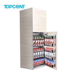 TOPCENT Pull Out Unit Pantry Cabinet 201 Stainless steel Kitchen Pantry Corner Cupboard