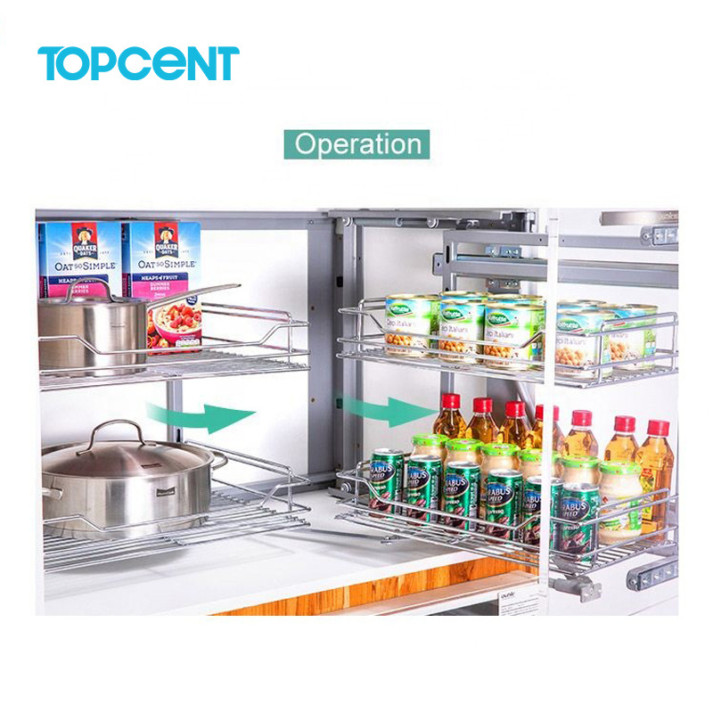 TOPCENT Magic Corner Kitchen Basket Kitchen cabinet magic corner storage basket