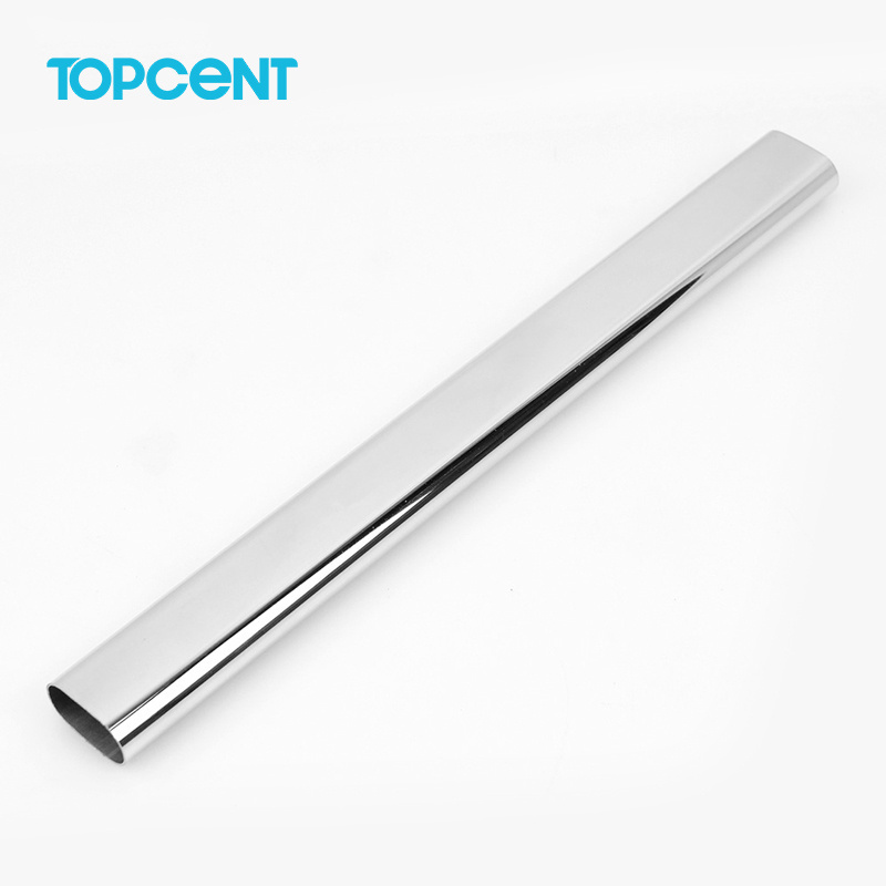 TOPCENT closet rod connector closet rod center support oval profile steel tube wardrobe oval pipe