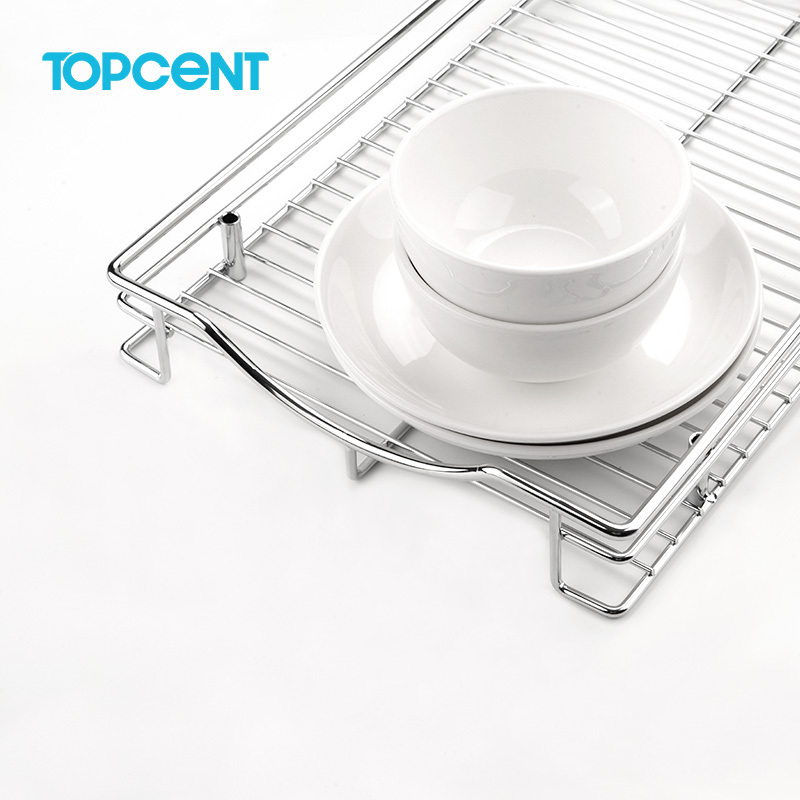 TOPCENT New Arrival Undermount Wire Basket Slide And Kitchen Cabinet Organizers Pull Out Basket For Wire Basket Drawer