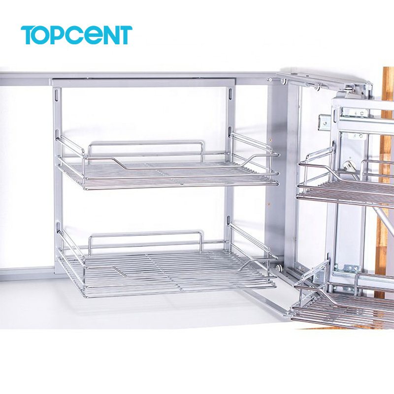 TOPCENT Magic Corner Kitchen Basket Kitchen cabinet magic corner storage basket