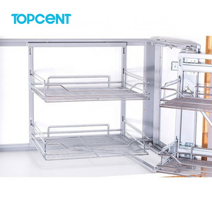 TOPCENT Magic Corner Kitchen Basket Kitchen cabinet magic corner storage basket