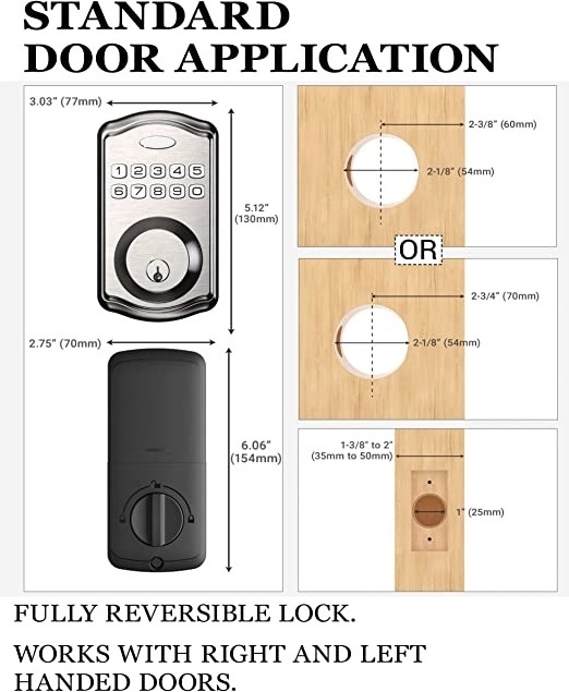 America Electronic Keypad Smart Locks Deadbolt Keyless Entry Door Lock