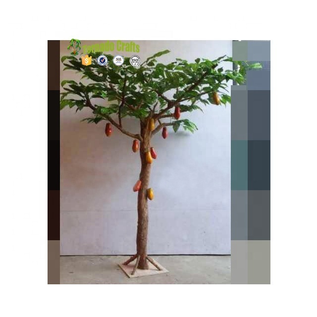 Artificial Cocoa Fruit Trees Bonsai Green Tree for Decoration