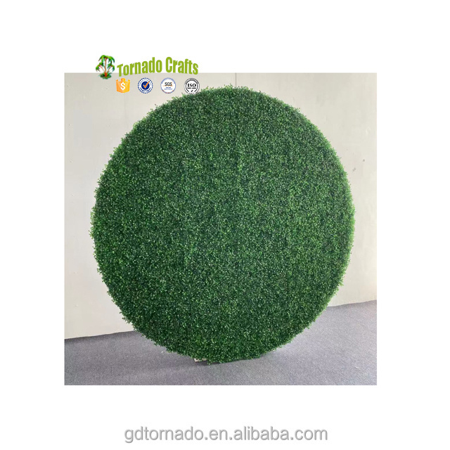 Artificial Grass Background Luxury Circle Green Artificial Boxwood Wall Panel Backdrop For Wedding Stage Decoration