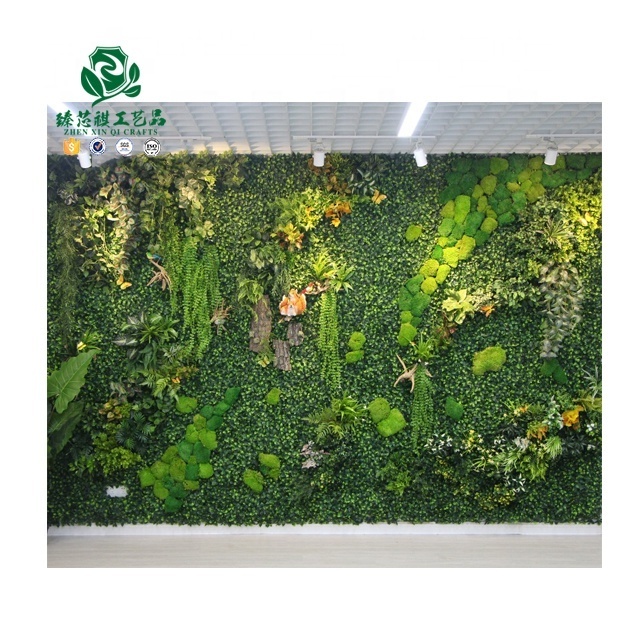 Zhen xin qi crafts  artificial wall plants panel vertical garden green ceiling decoration artificial plant