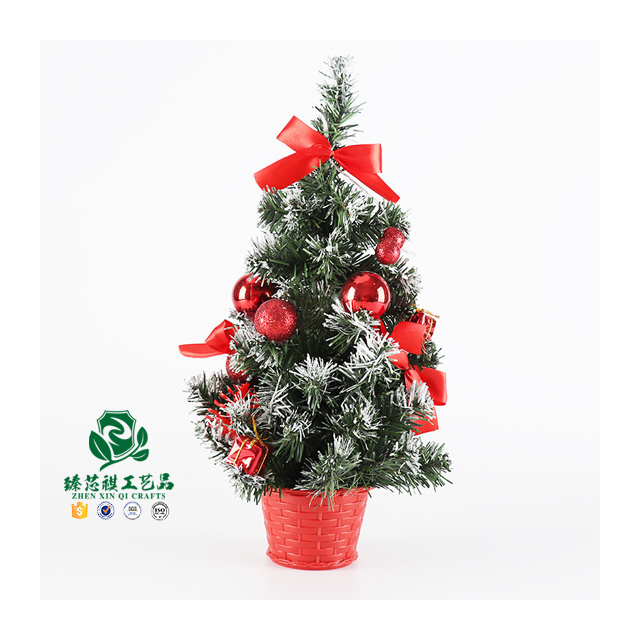 zhen xin qi crafts  Top Sale Mini white Christmas tree ornaments desktop encrypted small pine needle tree