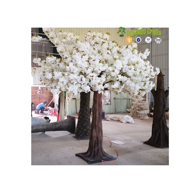 China  Pure White Blossom Artificial Cherry Blossom Tree Centerpiece